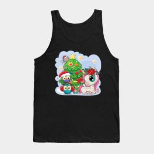 unicorn christmas girls Tank Top